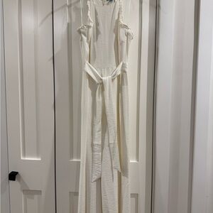 CeCe White Flutter Sleeve Jumpsuit